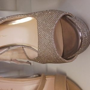 Bronze glitter dressy shoes